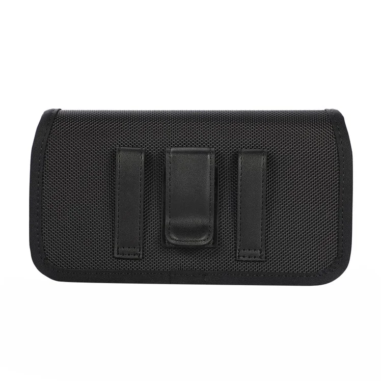 Nylon Holster Pouch (17.5*9.2*2.2cm) Horizontal Nylon Belt Case Card Bag with Belt Loop Pouch Holder - Black
