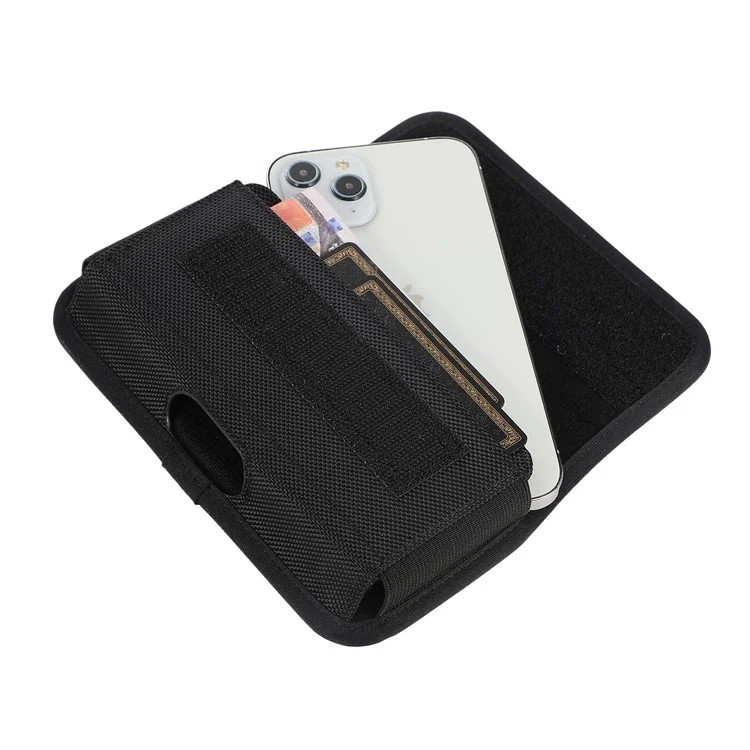 Nylon Holster Pouch (17.5*9.2*2.2cm) Horizontal Nylon Belt Case Card Bag with Belt Loop Pouch Holder - Black