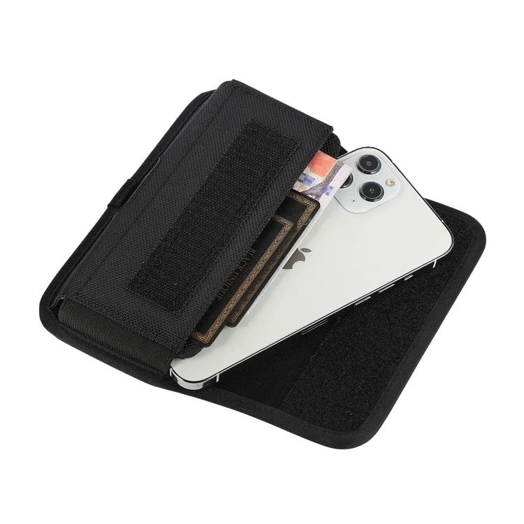 Nylon Holster Pouch (17.5*9.2*2.2cm) Horizontal Nylon Belt Case Card Bag with Belt Loop Pouch Holder - Black