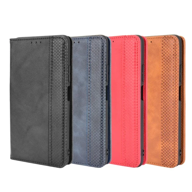 Retro Style PU Leather Flip Magnetic Stand Flip Protective Cover for Infinix Note 10 Pro / Note 10 Pro NFC - Black