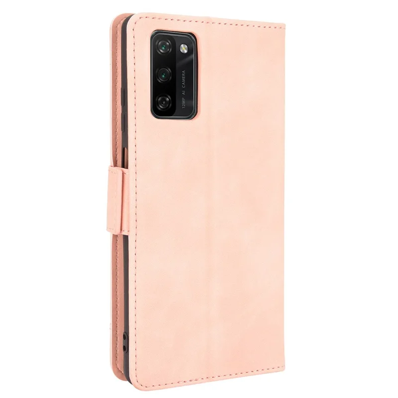 Wallet Design Phone Cover Stand Case with Multiple Card Slots for Blackview A100 - Pink