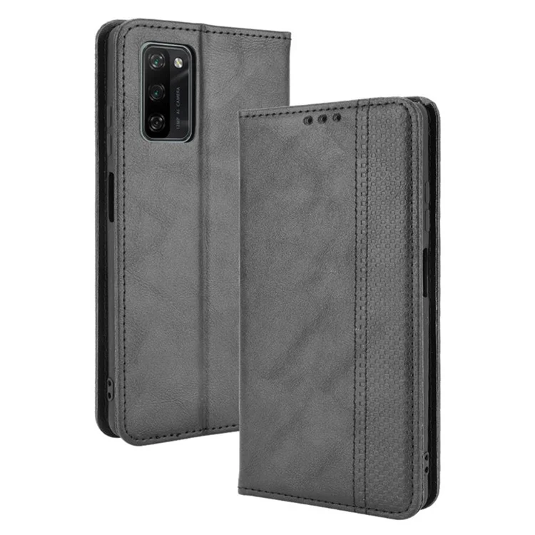 Retro Style PU Leather Flip Magnetic Stand Flip Protective Cover for Blackview A100 - Black