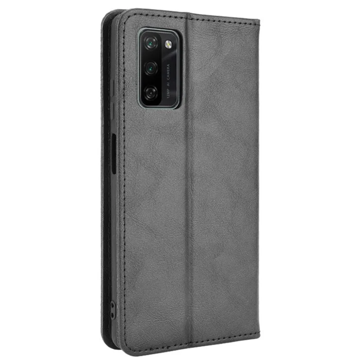 Retro Style PU Leather Flip Magnetic Stand Flip Protective Cover for Blackview A100 - Black