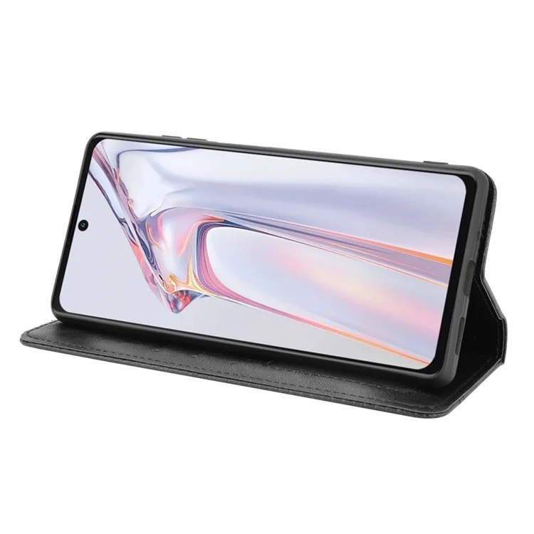 Retro Style PU Leather Flip Magnetic Stand Flip Protective Cover for Blackview A100 - Black