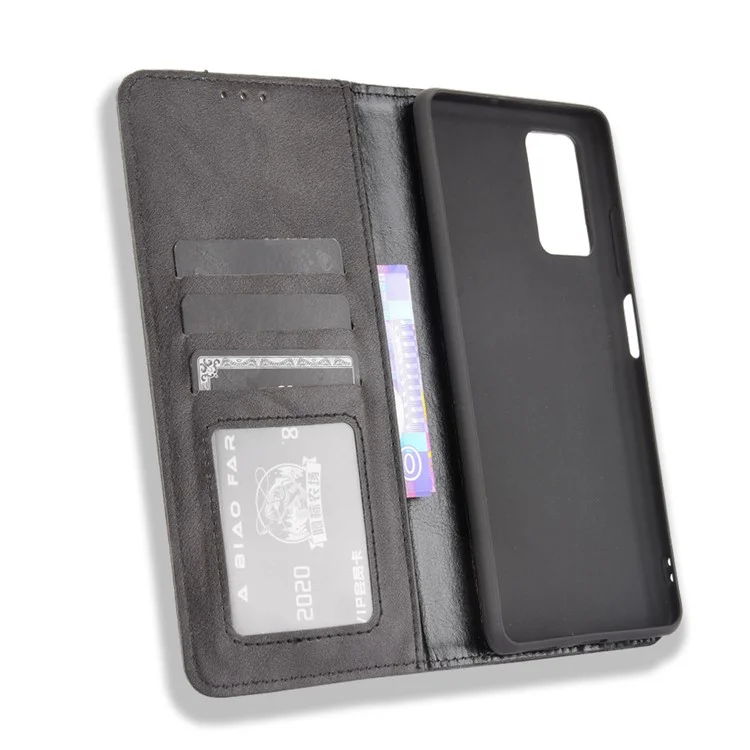 Retro Style PU Leather Flip Magnetic Stand Flip Protective Cover for Blackview A100 - Black