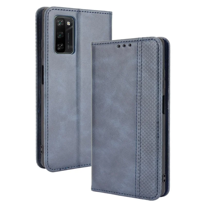Retro Style PU Leather Flip Magnetic Stand Flip Protective Cover for Blackview A100 - Blue