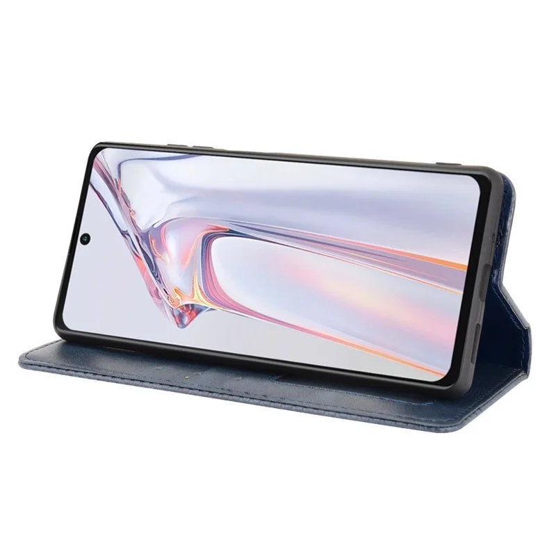 Retro Style PU Leather Flip Magnetic Stand Flip Protective Cover for Blackview A100 - Blue