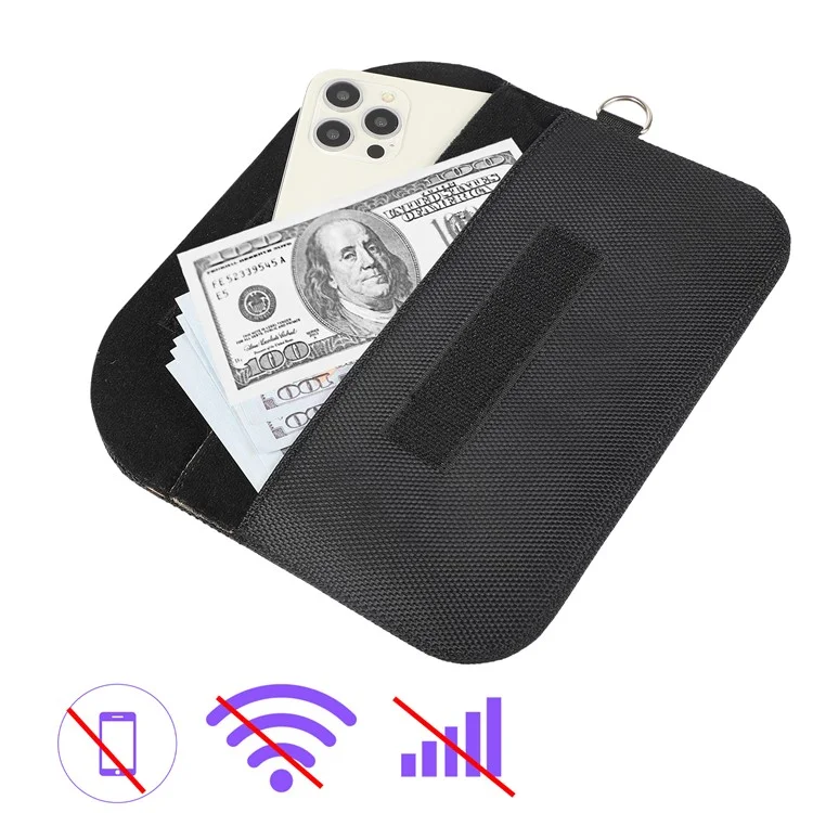 Mobile Phone RF Signal Blocker Bag Pouch Anti-Radiation Shield Case Bag 20 x 10cm - Black