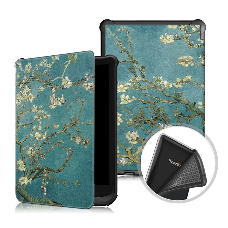 Funda Protectora De Tableta De Impresión De Patrones Universales Para Bolsillo 616/627/632/632 Plus - Flores Blancas