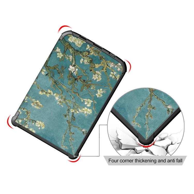 Funda Protectora De Tableta De Impresión De Patrones Universales Para Bolsillo 616/627/632/632 Plus - Flores Blancas