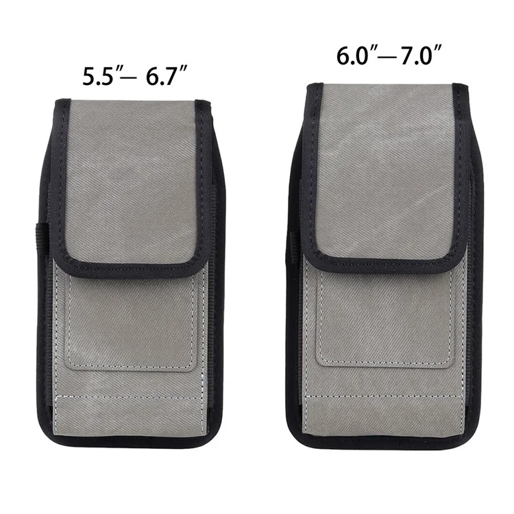Universal Leather Phone Pouch RFID Blocking Function Hanging Waist Bag, Size: 18.5x10x2.2cm