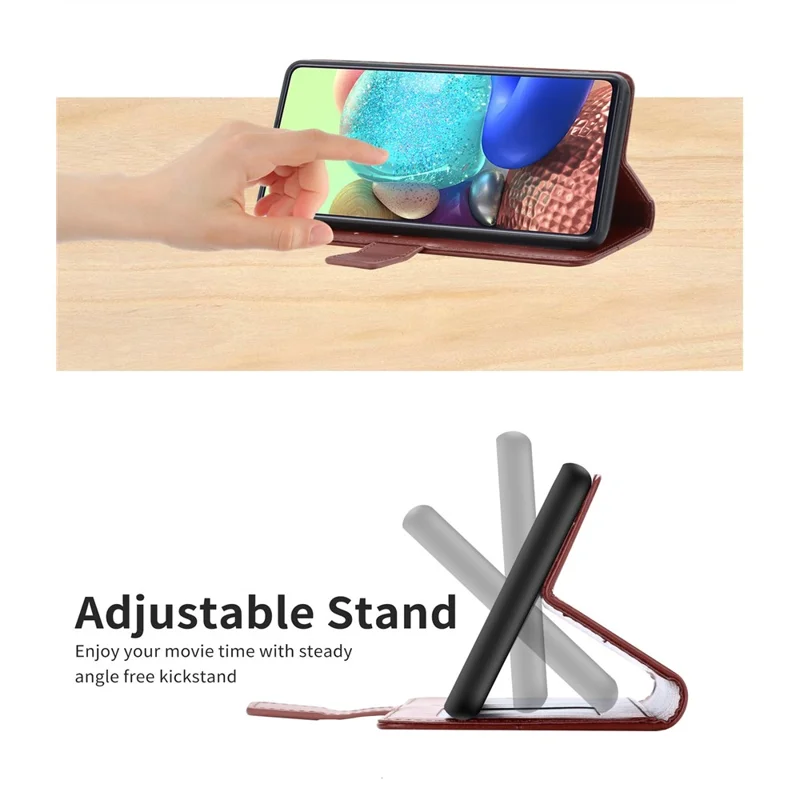 Quality PU Leather Phone Cover Stylish Y-shaped Line Imprinting Wallet Shell Stand Case for TCL 20 SE - Wine Red