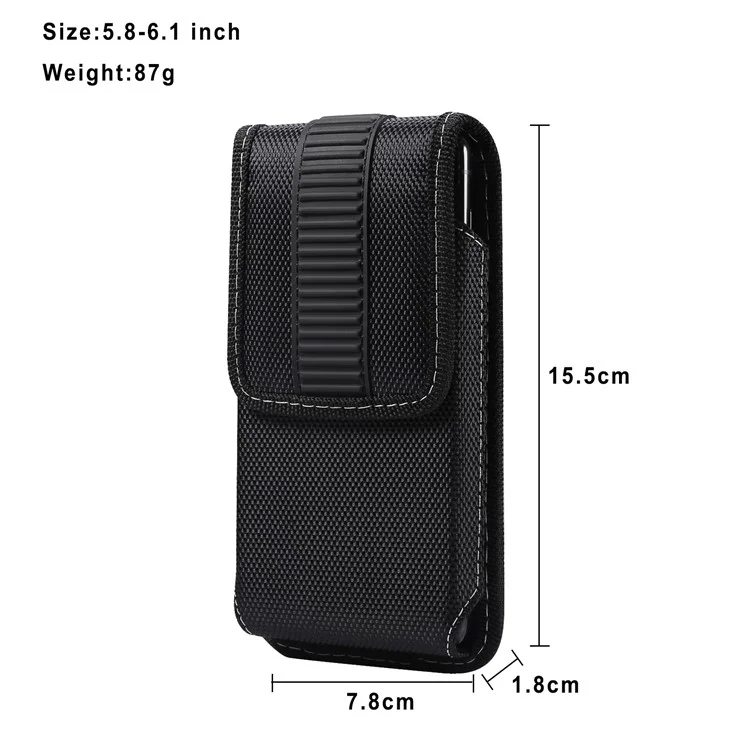 5.8-6.1inch Smart Phone Belt Loop Back Clip Waist Bag for iPhone 13/13 Pro/12/12 Pro