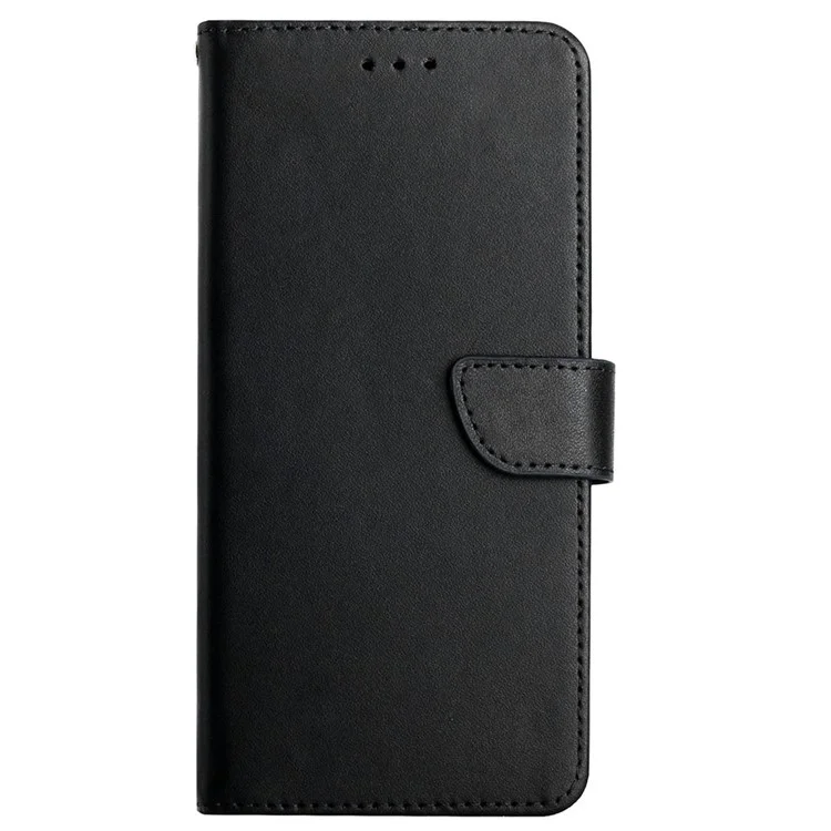 Cubierta de Flip de Calidad Para TCL 20 Pro 5G Genuine Leater Nappa Texture Multifunción Montar Billetera Case de Teléfono Protector de Cuerpo Completo - Negro