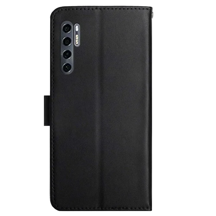 Cubierta de Flip de Calidad Para TCL 20 Pro 5G Genuine Leater Nappa Texture Multifunción Montar Billetera Case de Teléfono Protector de Cuerpo Completo - Negro