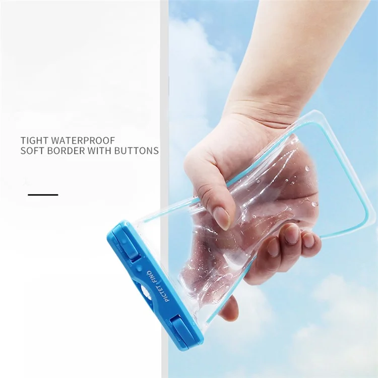Étui de téléphone étanche et lumineux PICTET.FINO RH11 IPX8 avec contrôle tactile pour téléphones de 6,7 pouces et moins - Bleu