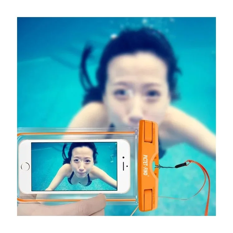 Étui de téléphone étanche et lumineux PICTET.FINO RH11 IPX8 avec contrôle tactile pour téléphones de 6,7 pouces et moins - Bleu