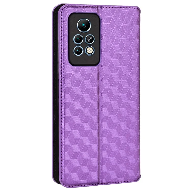 Para Infinix Note 11 Pro/X697 Funda Protectora de Cartera de Teléfono con Soporte, Cubierta de Teléfono de Cuero PU + TPU con Patrón Estampado - Púrpura