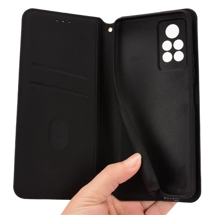 Para Infinix Note 11 Pro/X697 Funda Protectora de Cartera de Teléfono con Soporte, Cubierta de Teléfono de Cuero PU + TPU con Patrón Estampado - Púrpura