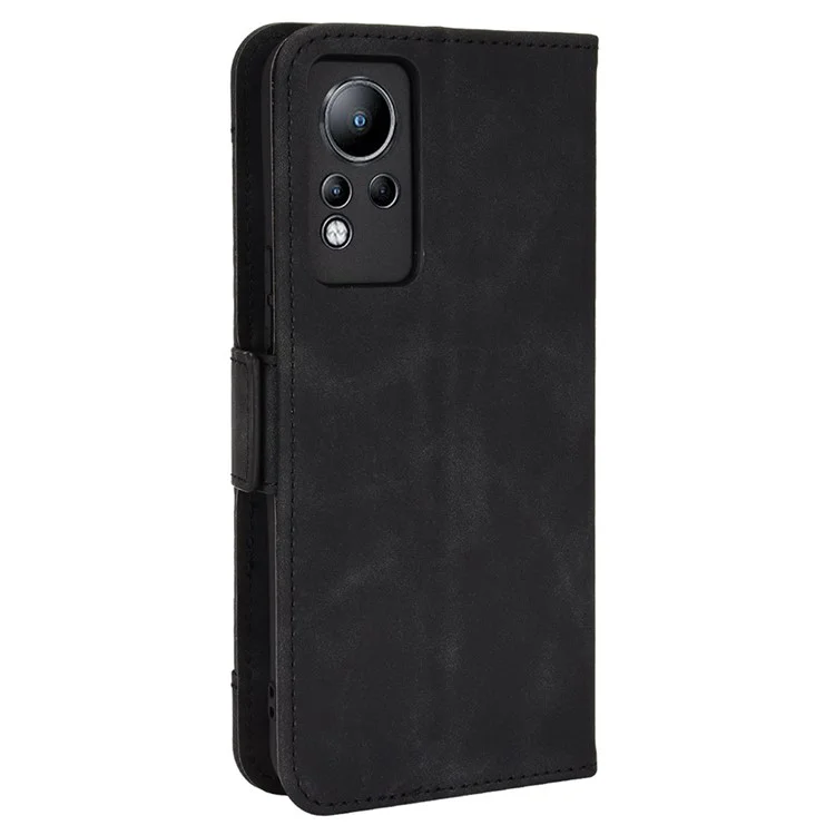 Para Infinix Nota 11 Ranuras Multiparas De Cuero PU De Cuero + TPU Doble Protección Soporte Estuche De Teléfono Shell Con Billetera - Negro