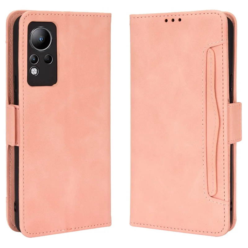 For Infinix Note 11 Multi-Card Slots PU Leather + TPU Double Protection Stand Phone Case Shell with Wallet - Pink