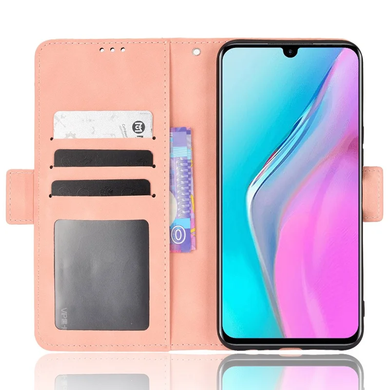 For Infinix Note 11 Multi-Card Slots PU Leather + TPU Double Protection Stand Phone Case Shell with Wallet - Pink