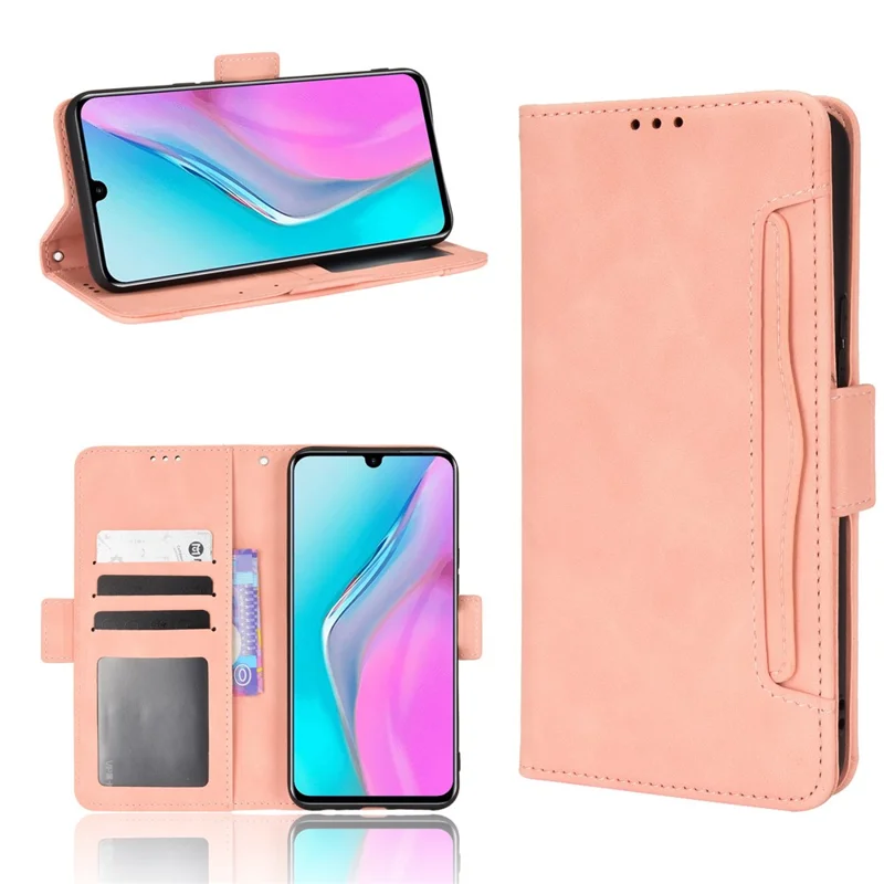 For Infinix Note 11 Multi-Card Slots PU Leather + TPU Double Protection Stand Phone Case Shell with Wallet - Pink