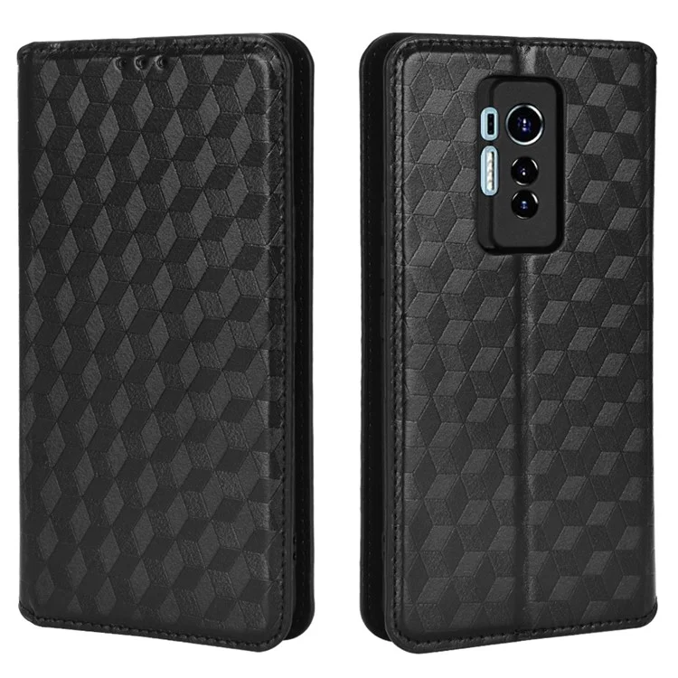 Para TECNO Phantom X / AC8 Capa de Telefone Celular Carteira com Suporte Padrão Impresso Couro PU + Cobertura de Telefone TPU - Preto