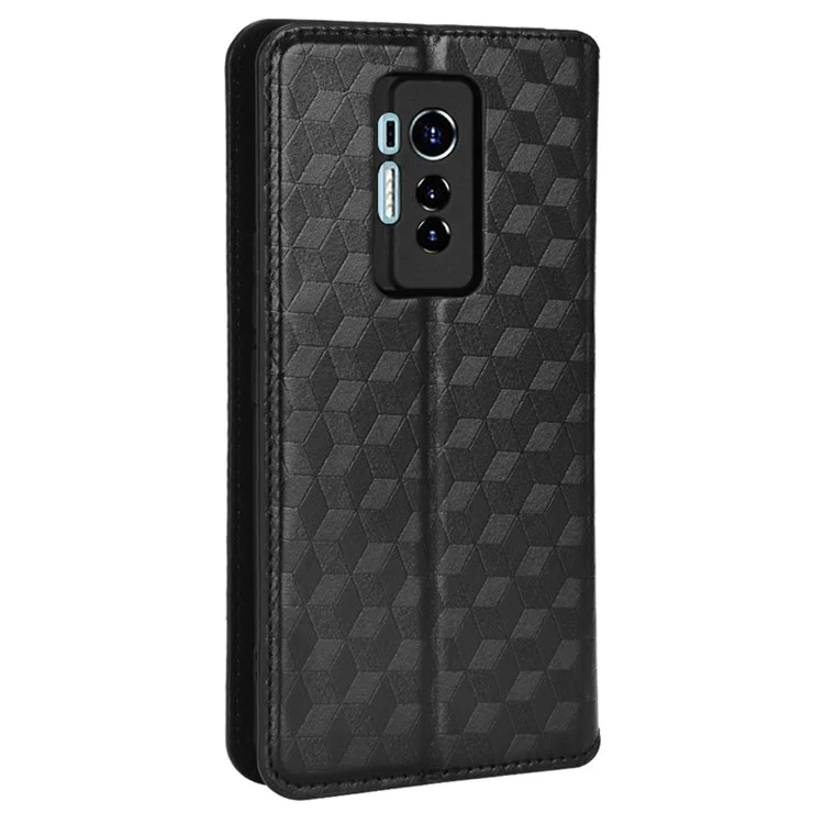 Para TECNO Phantom X / AC8 Capa de Telefone Celular Carteira com Suporte Padrão Impresso Couro PU + Cobertura de Telefone TPU - Preto