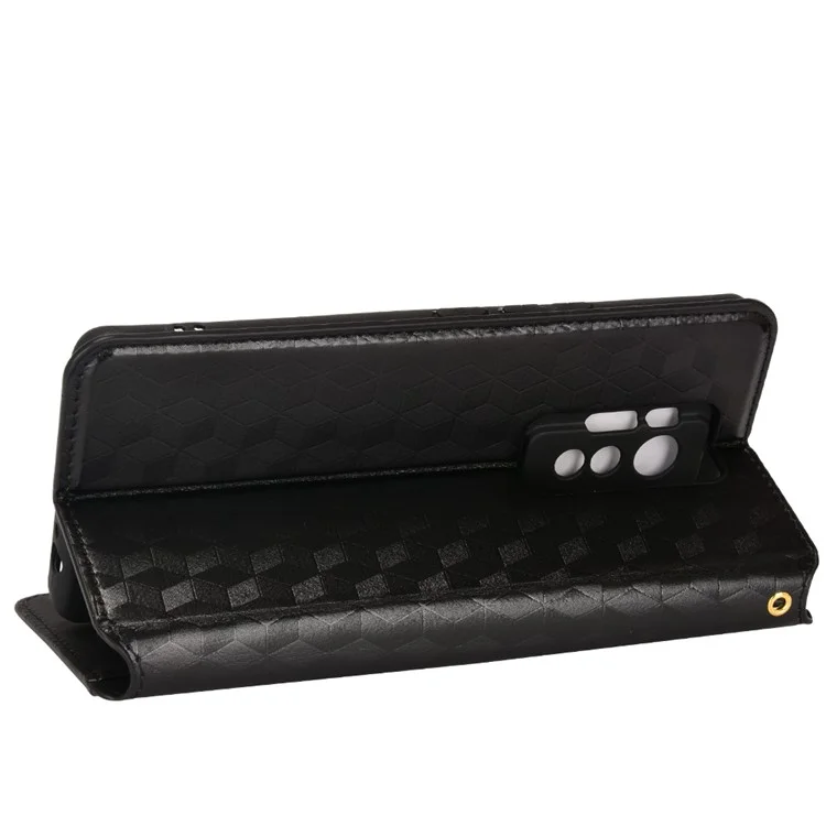Para TECNO Phantom X / AC8 Capa de Telefone Celular Carteira com Suporte Padrão Impresso Couro PU + Cobertura de Telefone TPU - Preto
