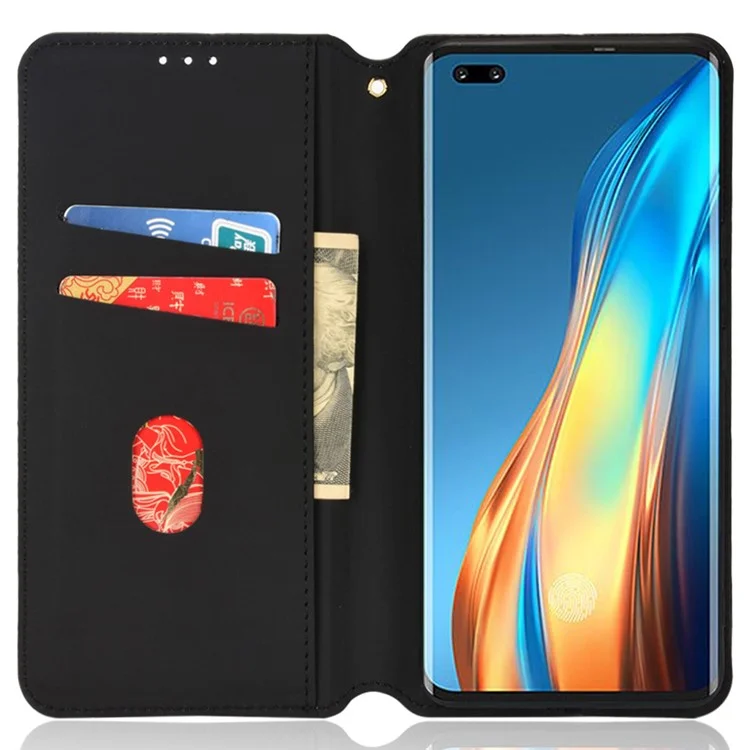 Para TECNO Phantom X / AC8 Capa de Telefone Celular Carteira com Suporte Padrão Impresso Couro PU + Cobertura de Telefone TPU - Preto
