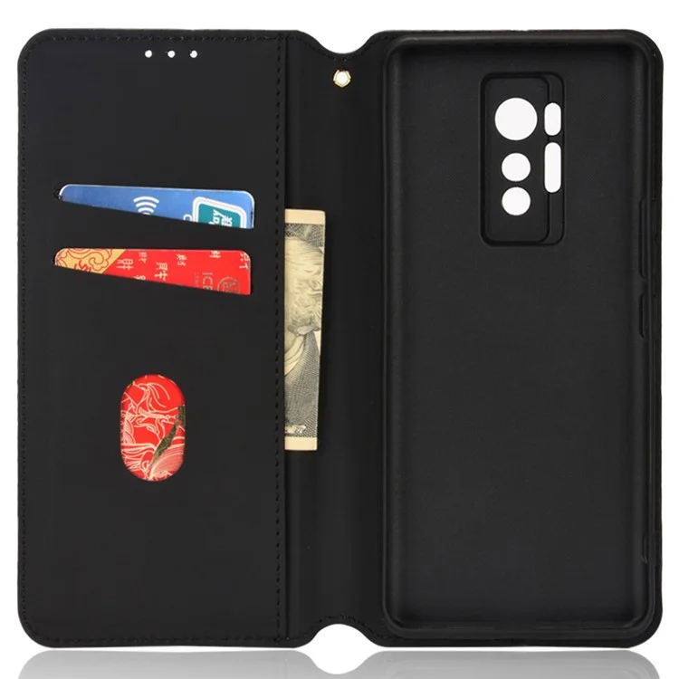 Para TECNO Phantom X / AC8 Capa de Telefone Celular Carteira com Suporte Padrão Impresso Couro PU + Cobertura de Telefone TPU - Preto