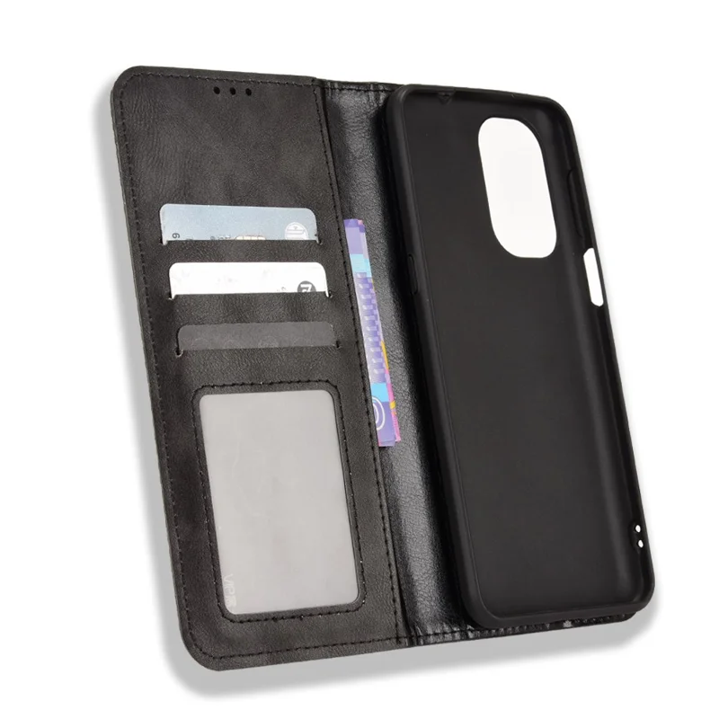 جراب جلد كلاسيكي مغناطيسي يلتصق تلقائيًا لهاتف Ulefone Note 13P، غطاء هاتف بتصميم فسيفساء منقوش مع حامل ومحفظة - أسود