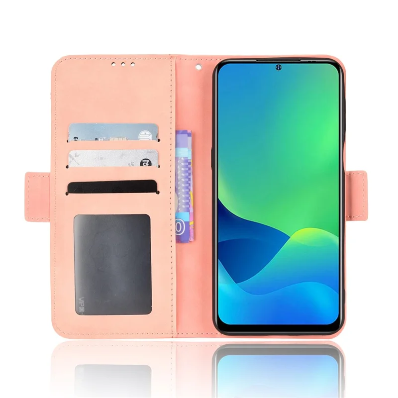 غطاء هاتف جلد PU بمحفظة وحامل لهاتف Ulefone Note 13P، غطاء هاتف بفتحات متعددة للبطاقات - وردي