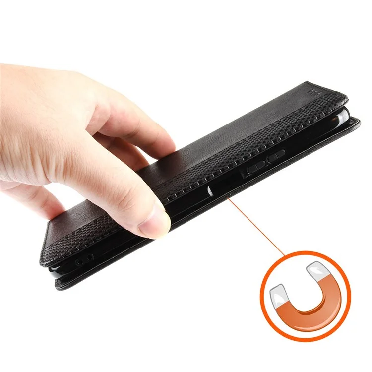 Per TCL L10 Pro PU Leather Telefon Case Mosaic Exprinted Magnetic Auto Closing Stand Cover Del Portafoglio - Nero