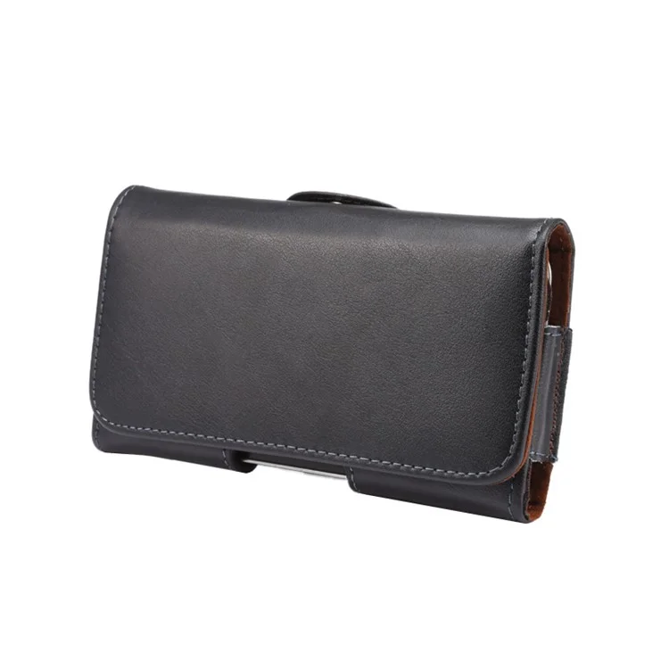 Pour 6.7 - 6,9 Pouces Téléphone Texturé Véritable Split Cuir Sac De Téléphone De La Ceinture Court De Ceinture CLIP Pochette De Téléphone Portable