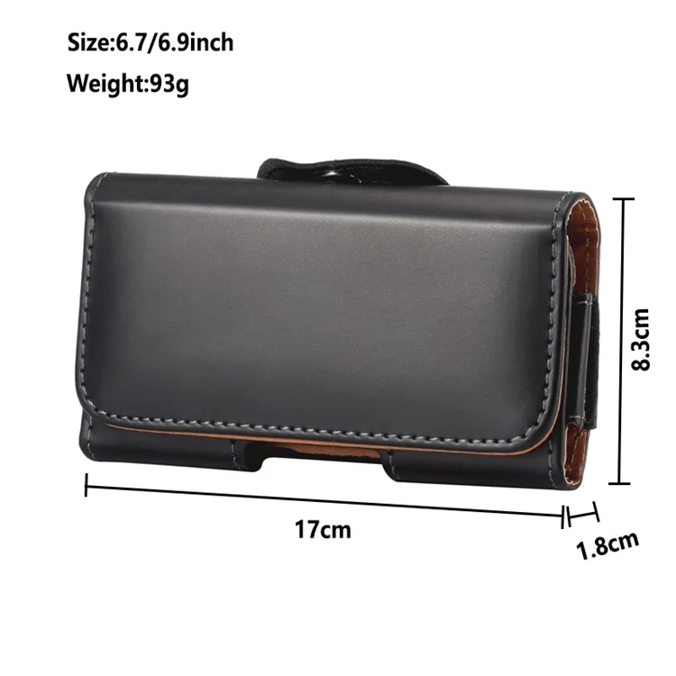 Glossy PU Leather Phone Pouch Belt Clip Case Belt Loop Waist Purse for Phone Size Between 6.7-6.9 Inches