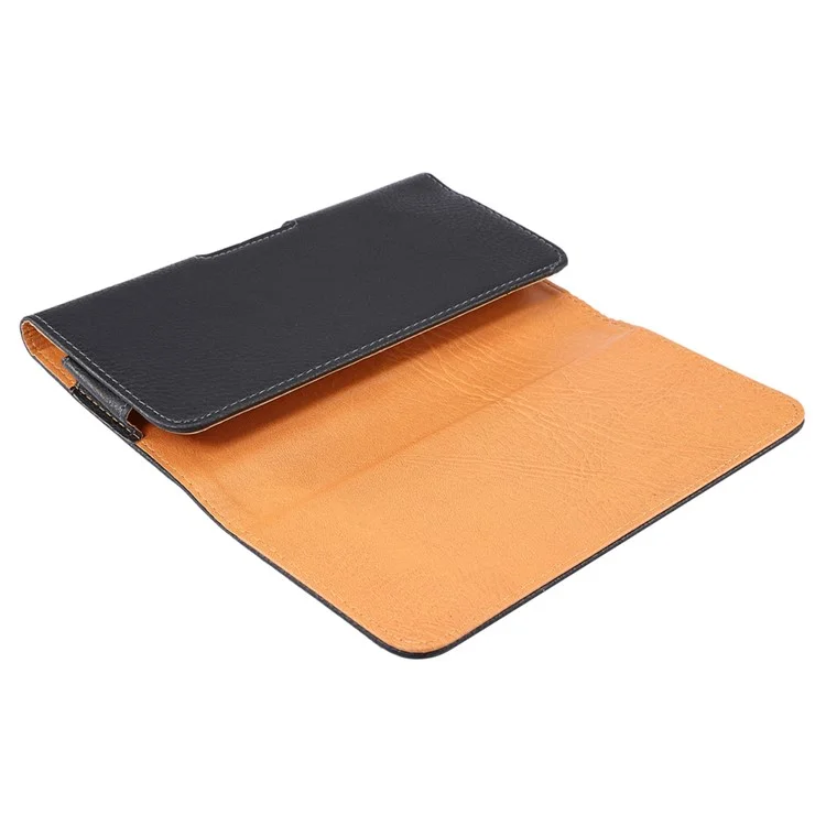 For 6.7 - 6.9-inch Phone Litchi Texture PU Leather Waist Phone Case Belt Loop Clip Bag Pouch