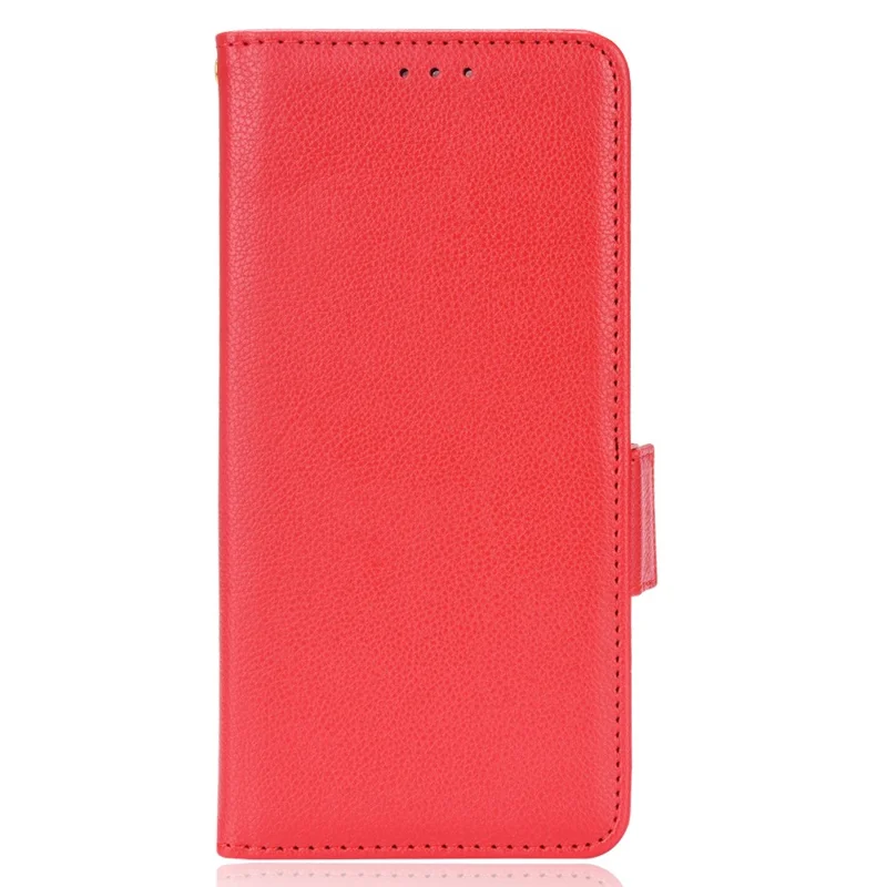 For Ulefone Note 6/Note 6P Cell Phone Case Anti-scratch Anti-drop Litchi Texture Leather Protective Cover Wallet - Red