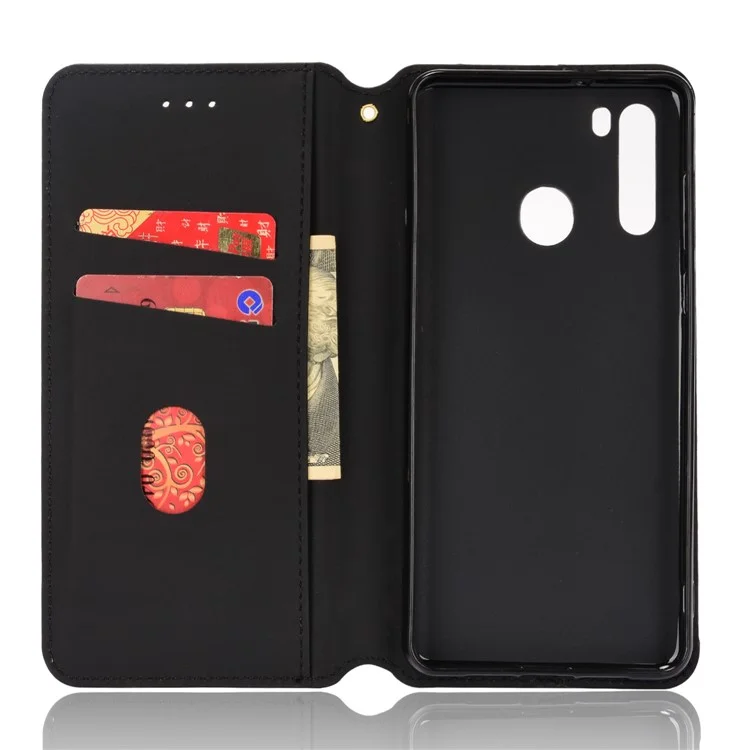 Für Blackview A80 Pro/A80 Plus Anti-kratzer-smartphone-abdeckung Geprinter Rhombus-muster Telefonständer PU Leder-schutzhülle - Braun