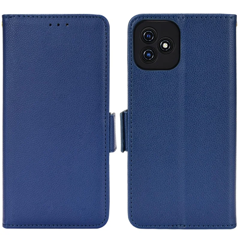 For Blackview Oscal C20/C20 Pro PU Leather + TPU Phone Case Well-protected Litchi Texture Cover with Wallet - Dark Blue