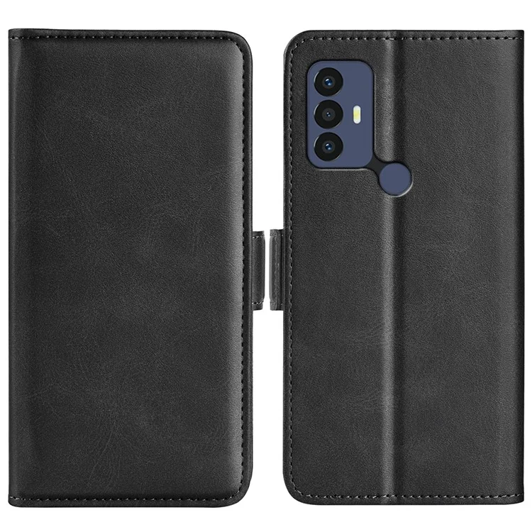 Pour TCL 30e / TCL 30 se / TCL 306 / TCL 305 Portefeuille en Cuir PU Texturé Boîtier de Support Intérieur TPU TPU Full Full Full Corps Anti-scrat - le Noir