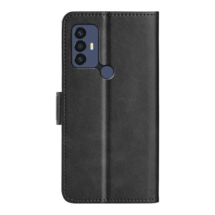 Pour TCL 30e / TCL 30 se / TCL 306 / TCL 305 Portefeuille en Cuir PU Texturé Boîtier de Support Intérieur TPU TPU Full Full Full Corps Anti-scrat - le Noir