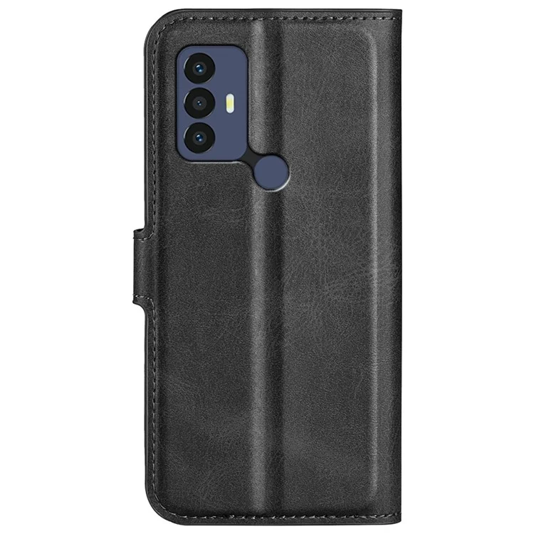 Para TCL 30E/TCL 30 SE/TCL 306/TCL 305 Textured PU Leather Wallet Case Stand Feature Magnetic Flip Folio Phone Cover - Negro
