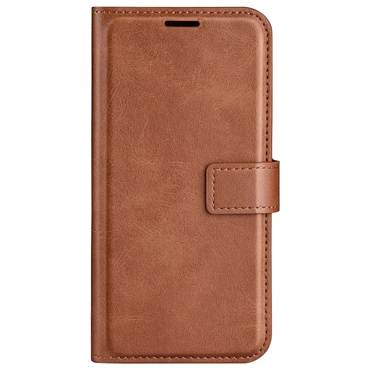 Para TCL 30E/TCL 30 SE/TCL 306/TCL 305 Textured PU Leather Wallet Case Stand Feature Magnetic Flip Folio Phone Cover - Light Brown