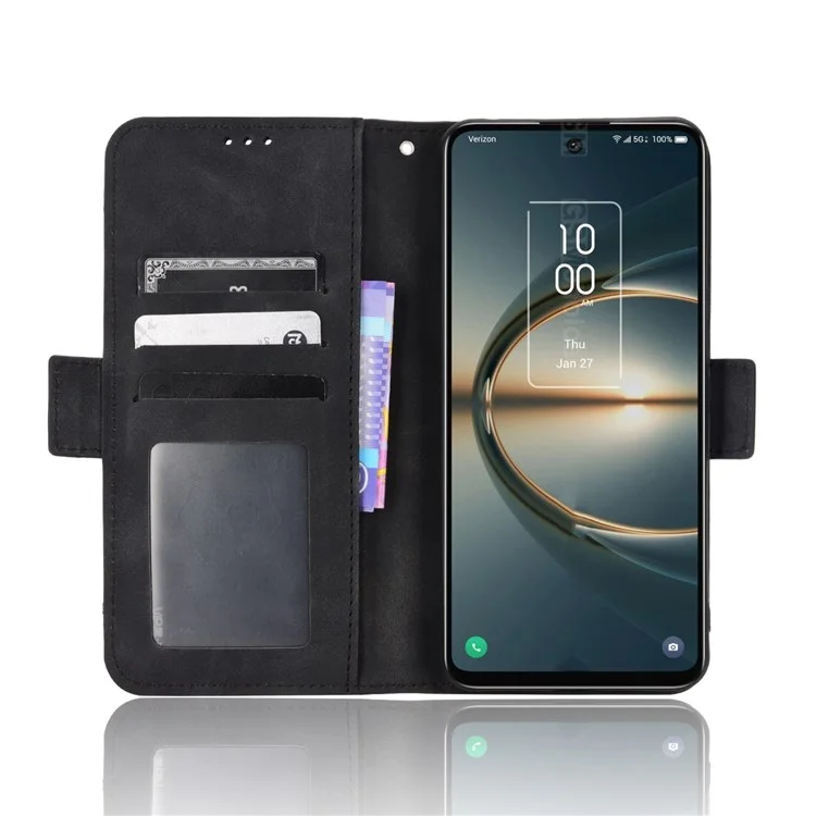Para TCL 30 V 5G/30 XE 5G PU Cuero Multifuncional Magnética Magnética Flande - Negro