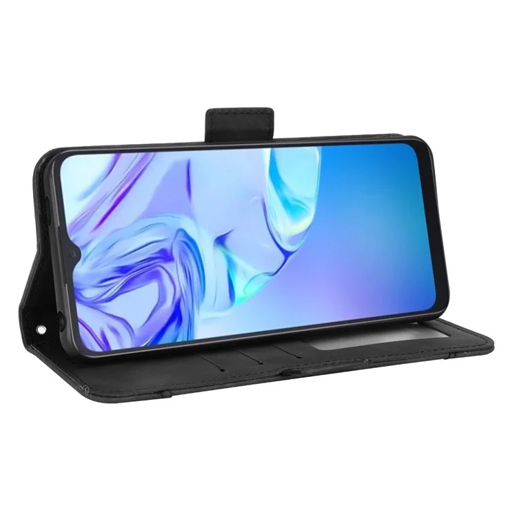 Pour TCL 30 se / 30e / 306/305 / Sharp Aquos v6 / v6 Plus Porte-carte Style de Portefeuille PU Cuir PU Cuir PU Multifonctionnel Pliable Stand Phone Protector - le Noir