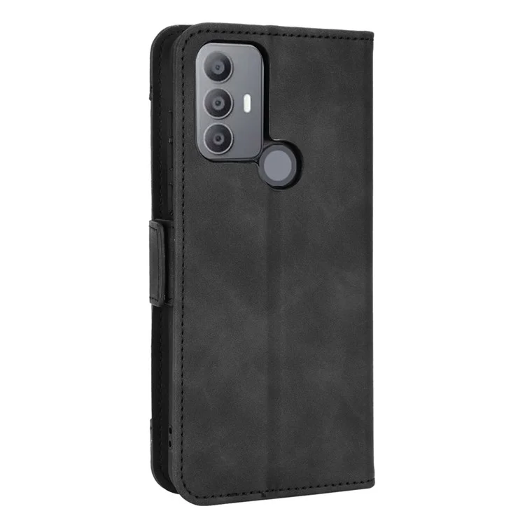 Pour TCL 30 se / 30e / 306/305 / Sharp Aquos v6 / v6 Plus Porte-carte Style de Portefeuille PU Cuir PU Cuir PU Multifonctionnel Pliable Stand Phone Protector - le Noir