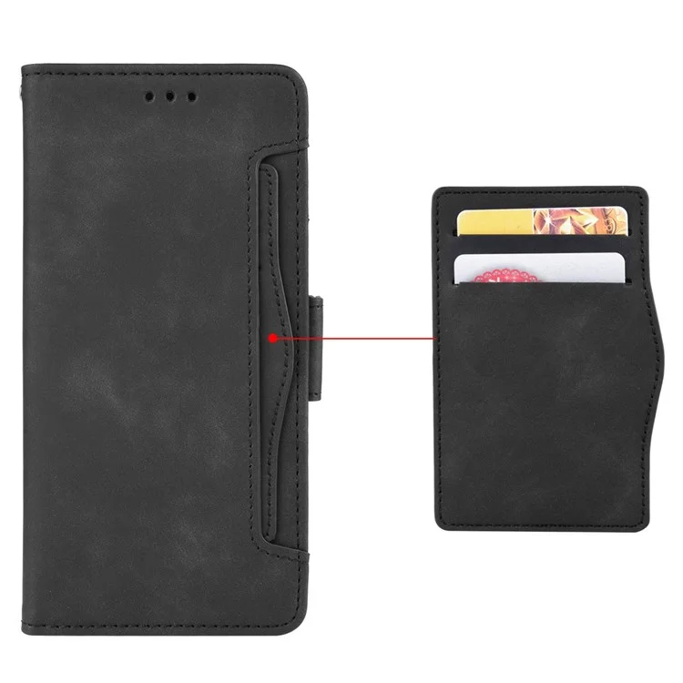 Pour TCL 30 / TCL 30 5g / TCL 30+ Slots Multiples Slots PU le Cuir Anti-collision Boîtier de Support de Téléphone Mobile - le Noir