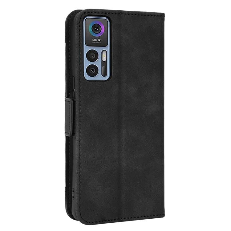 Pour TCL 30 / TCL 30 5g / TCL 30+ Slots Multiples Slots PU le Cuir Anti-collision Boîtier de Support de Téléphone Mobile - le Noir